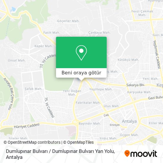 Dumlupınar Bulvarı / Dumlupınar Bulvarı Yan Yolu harita