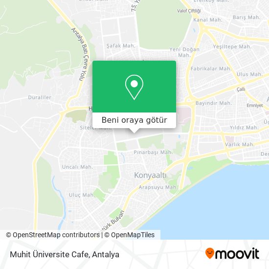 Muhit Üniversite Cafe harita