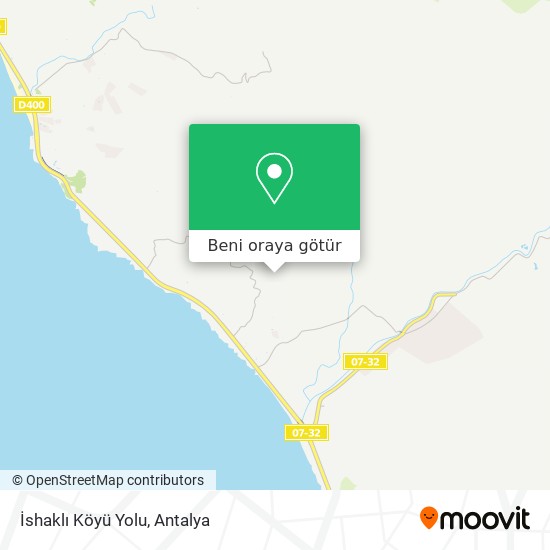 İshaklı Köyü Yolu harita