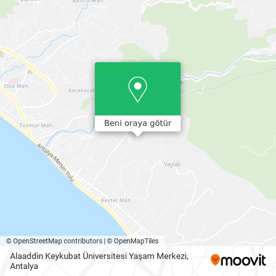 Alaaddin Keykubat Üniversitesi Yaşam Merkezi harita