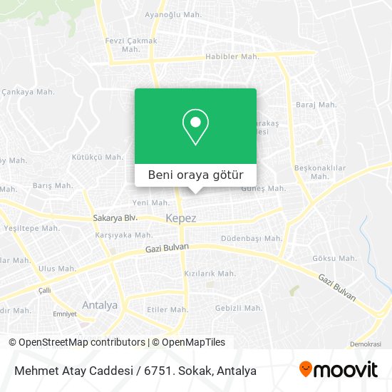 Mehmet Atay Caddesi / 6751. Sokak harita
