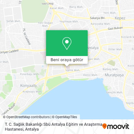 T. C. Sağlık Bakanlığı Sbü Antalya Eğitim ve Araştırma Hastanesi harita