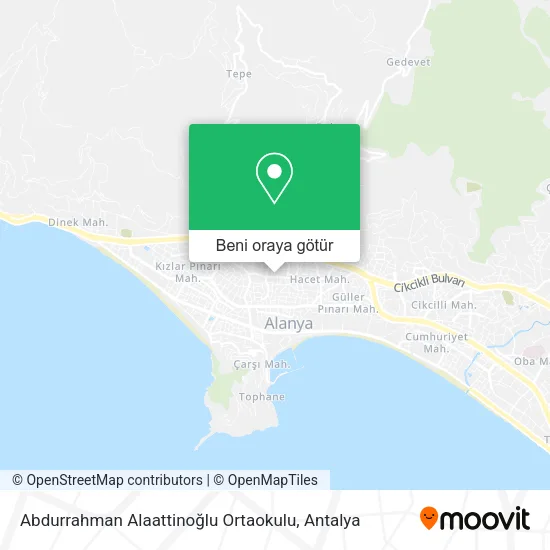 Abdurrahman Alaattinoğlu Ortaokulu harita
