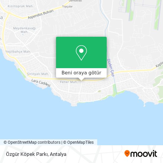 Özgür Köpek Parkı harita