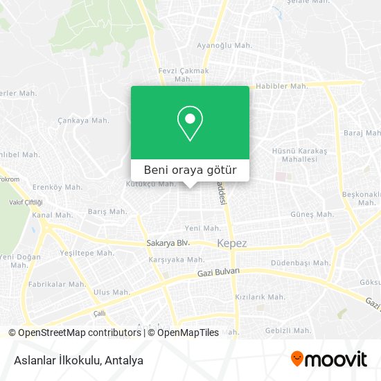 Aslanlar İlkokulu harita