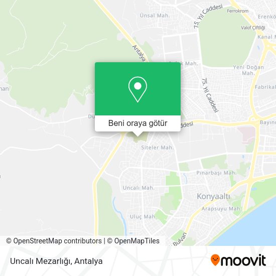 Uncalı Mezarlığı harita