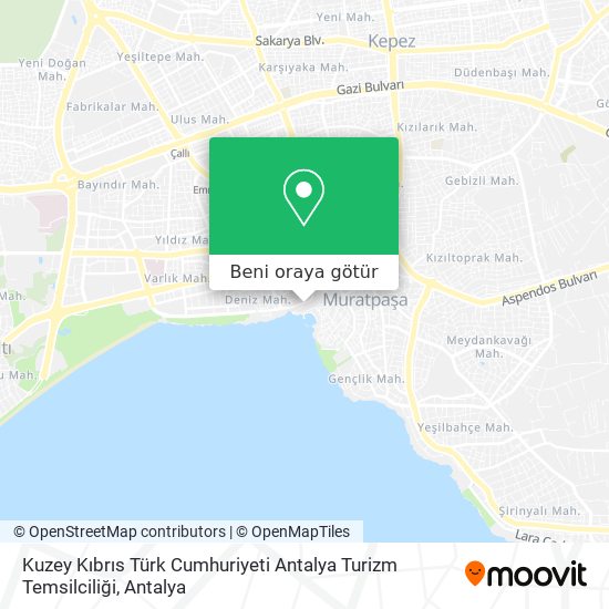 Kuzey Kıbrıs Türk Cumhuriyeti Antalya Turizm Temsilciliği harita