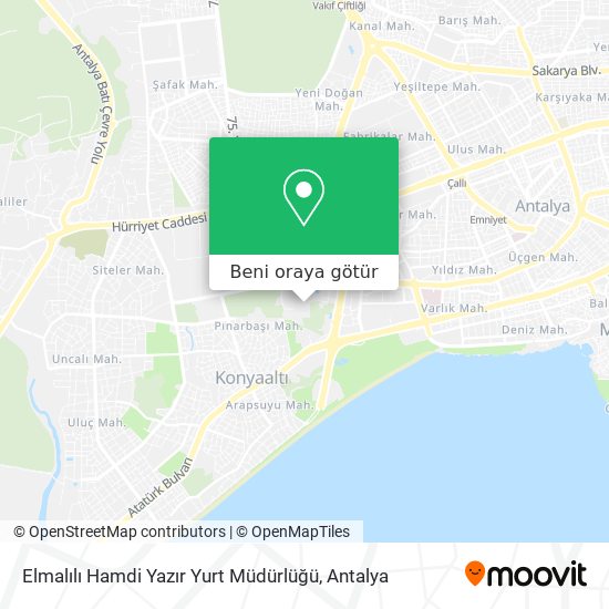 Elmalılı Hamdi Yazır Yurt Müdürlüğü harita