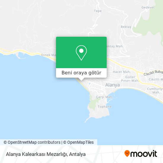 Alanya Kalearkası Mezarlığı harita