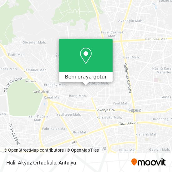 Halil Akyüz Ortaokulu harita