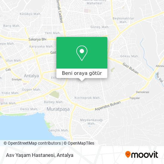 Asv Yaşam Hastanesi harita