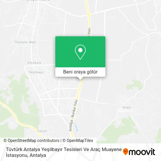 Tüvtürk Antalya Yeşilbayır Tesisleri Ve Araç Muayene İstasyonu harita