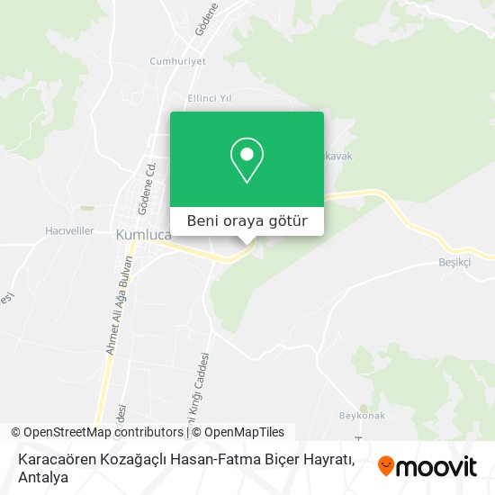 Karacaören Kozağaçlı Hasan-Fatma Biçer Hayratı harita