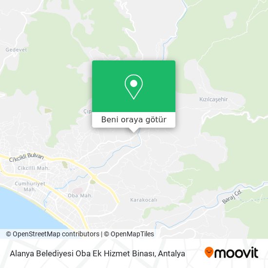 Alanya Belediyesi Oba Ek Hizmet Binası harita