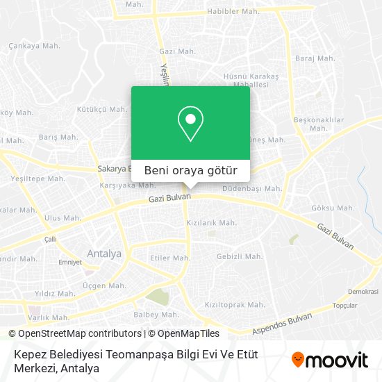 Kepez Belediyesi Teomanpaşa Bilgi Evi Ve Etüt Merkezi harita