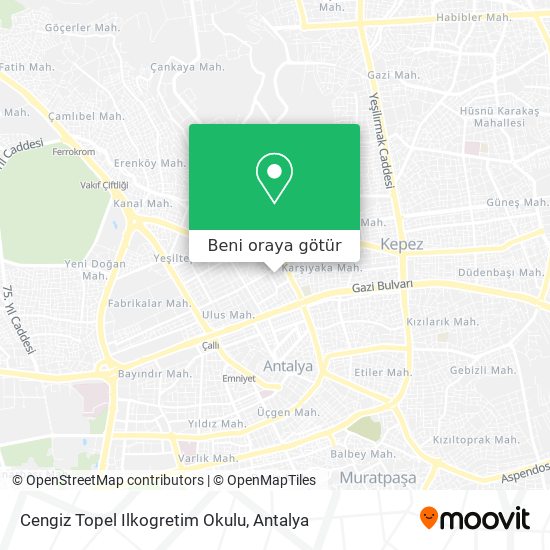 Cengiz Topel Ilkogretim Okulu harita