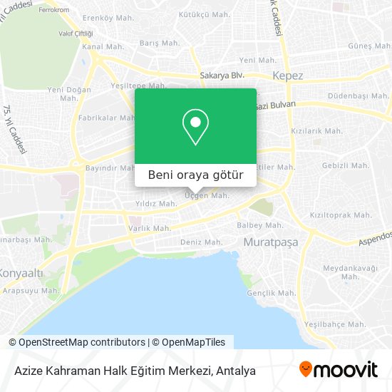 Azize Kahraman Halk Eğitim Merkezi harita