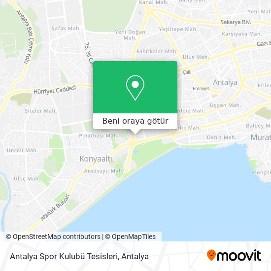 Antalya Spor Kulubü Tesisleri harita