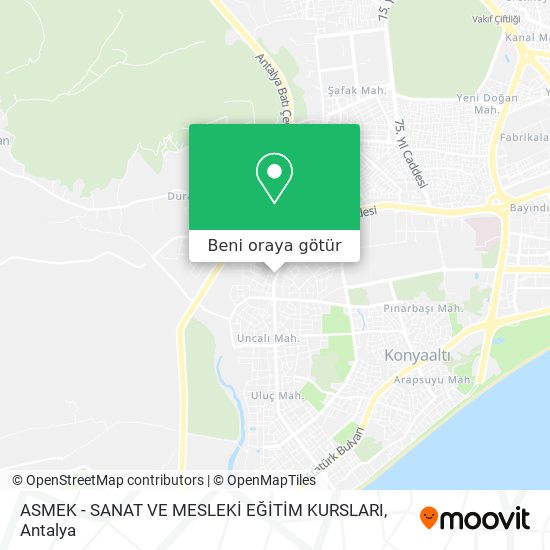 ASMEK - SANAT VE MESLEKİ EĞİTİM KURSLARI harita