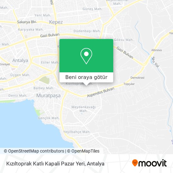 Kızıltoprak Katlı Kapali Pazar Yeri harita