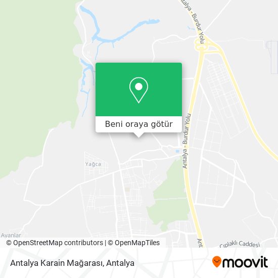 Antalya Karain Mağarası harita
