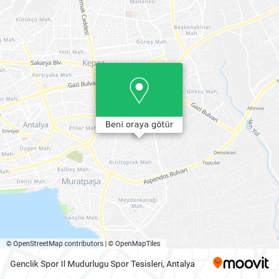 Genclik Spor Il Mudurlugu Spor Tesisleri harita