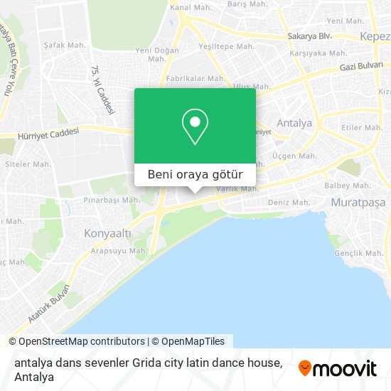 antalya dans sevenler Grida city latin dance house harita