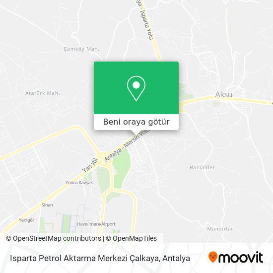 Isparta Petrol Aktarma Merkezi Çalkaya harita