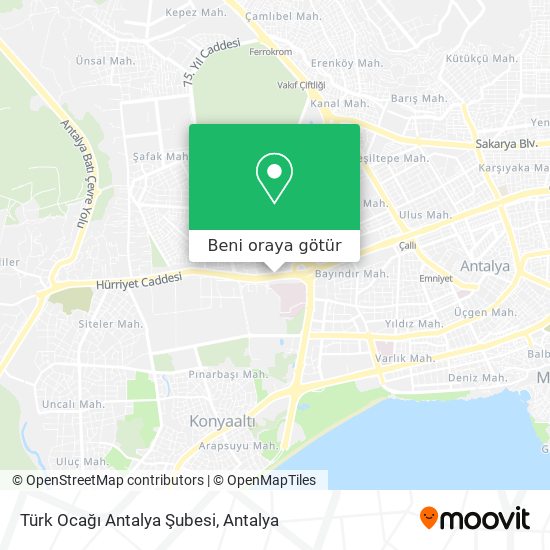 Türk Ocağı Antalya Şubesi harita