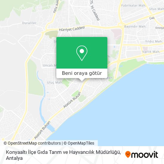 Konyaaltı İlçe Gıda Tarım ve Hayvancılık Müdürlüğü harita