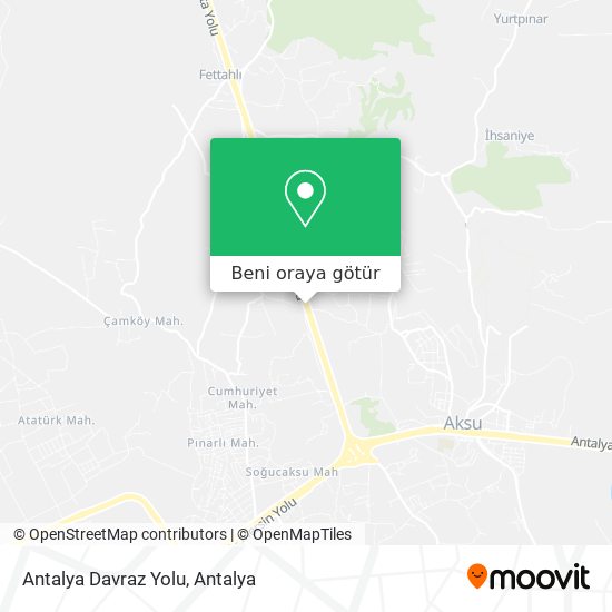 Antalya Davraz Yolu harita