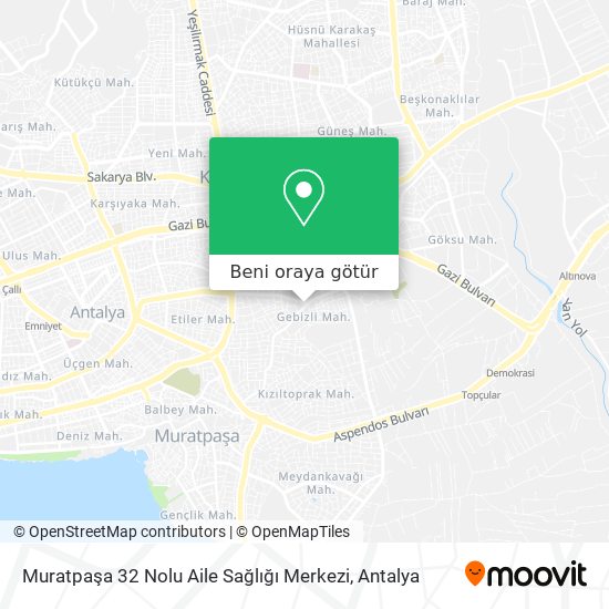 Muratpaşa 32 Nolu Aile Sağlığı Merkezi harita