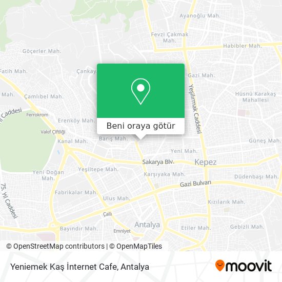 Yeniemek Kaş İnternet Cafe harita