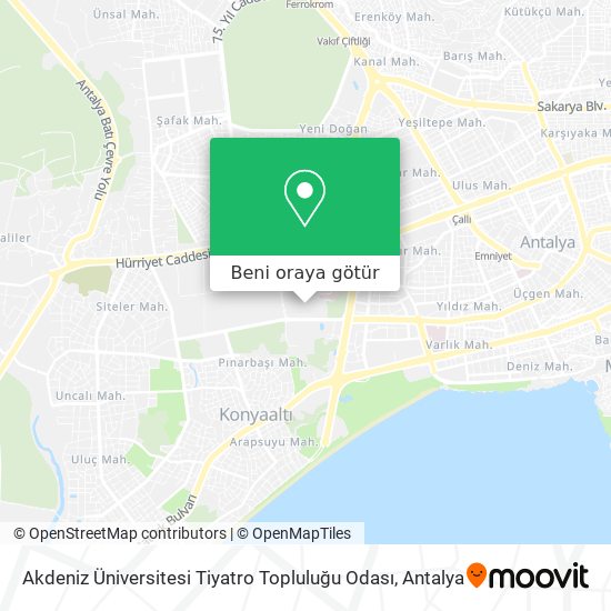 Akdeniz Üniversitesi Tiyatro Topluluğu Odası harita