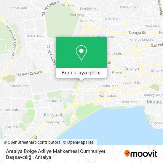 Antalya Bölge Adliye Mahkemesi Cumhuriyet Başsavcılığı harita