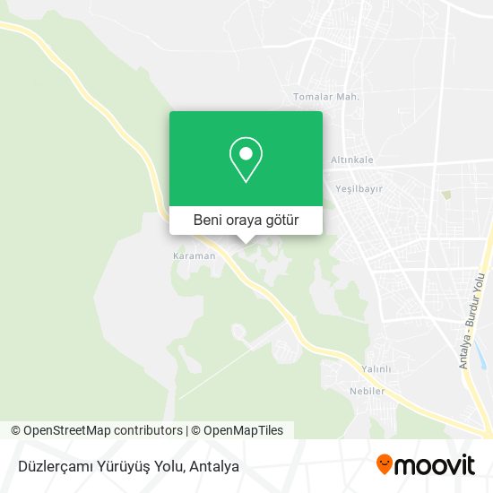 Düzlerçamı Yürüyüş Yolu harita