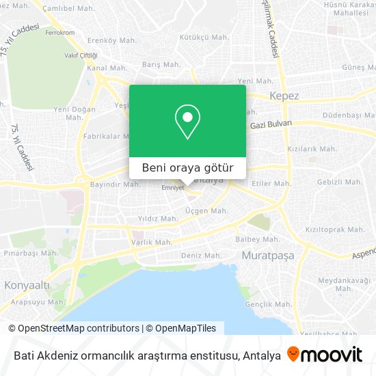 Bati Akdeniz ormancılık araştırma enstitusu harita