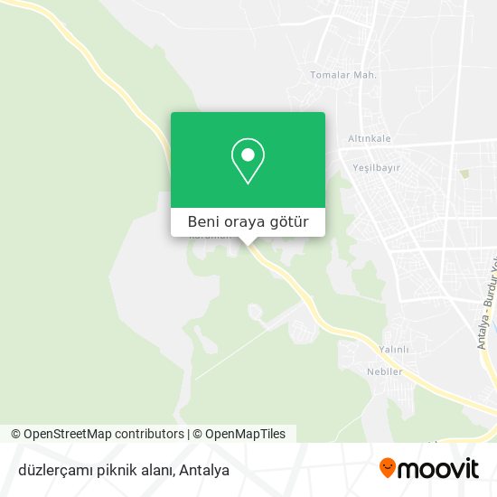düzlerçamı piknik alanı harita