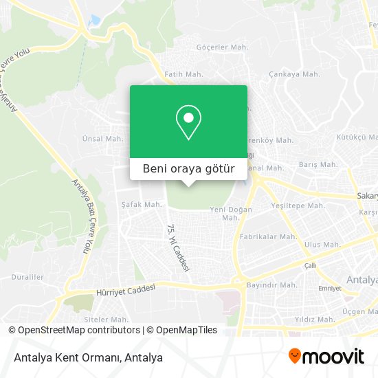 Antalya Kent Ormanı harita