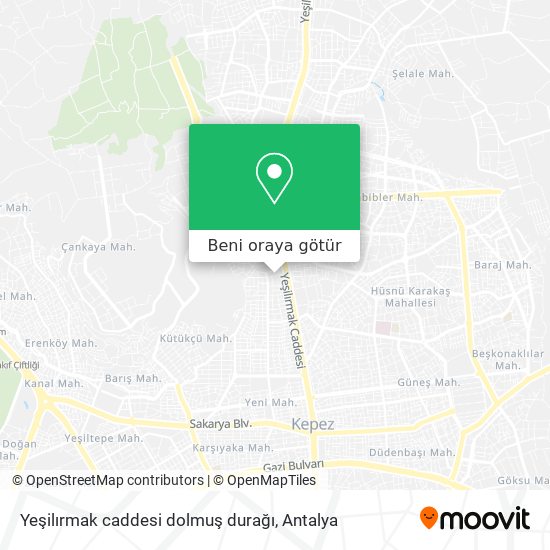 Yeşilırmak caddesi dolmuş durağı harita