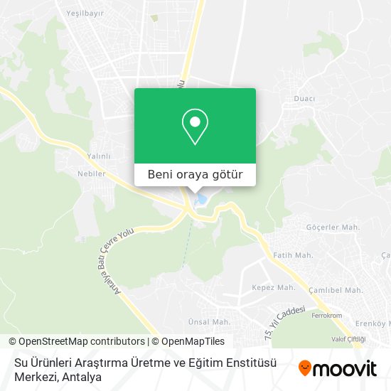 Su Ürünleri Araştırma Üretme ve Eğitim Enstitüsü Merkezi harita
