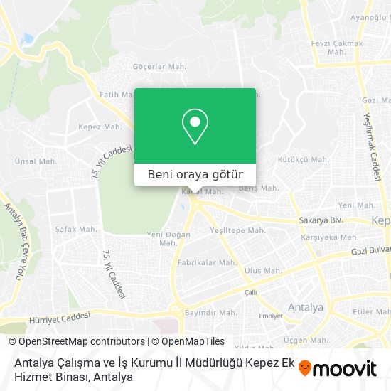 Antalya Çalışma ve İş Kurumu İl Müdürlüğü Kepez Ek Hizmet Binası harita