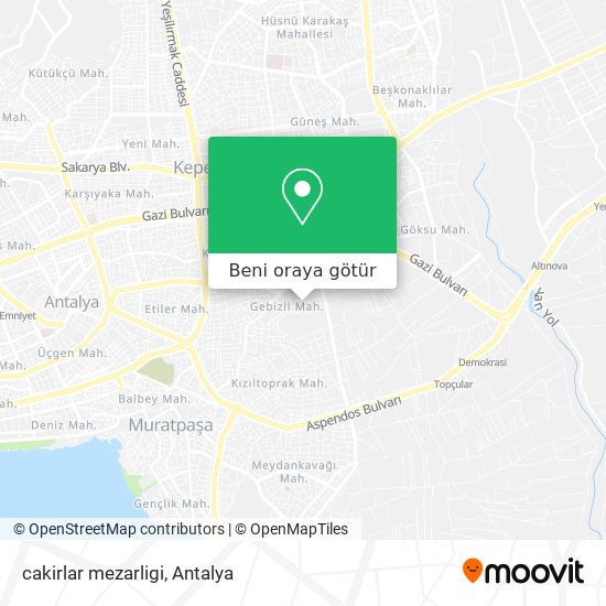 cakirlar mezarligi harita