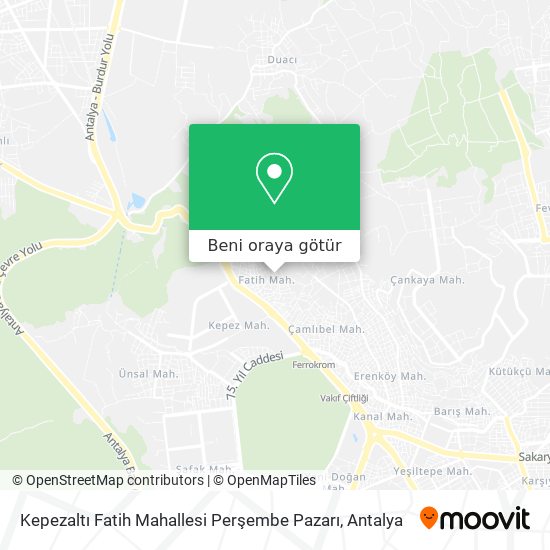 Kepezaltı Fatih Mahallesi Perşembe Pazarı harita