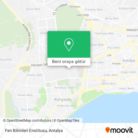 Fen Bilimleri Enstitusu harita