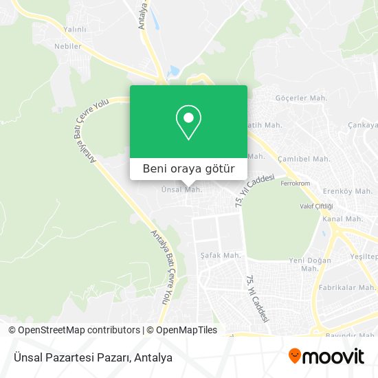 Ünsal Pazartesi Pazarı harita