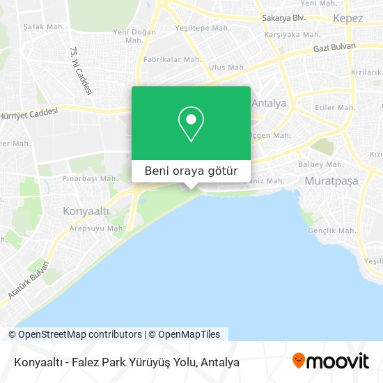 Konyaaltı - Falez Park Yürüyüş Yolu harita