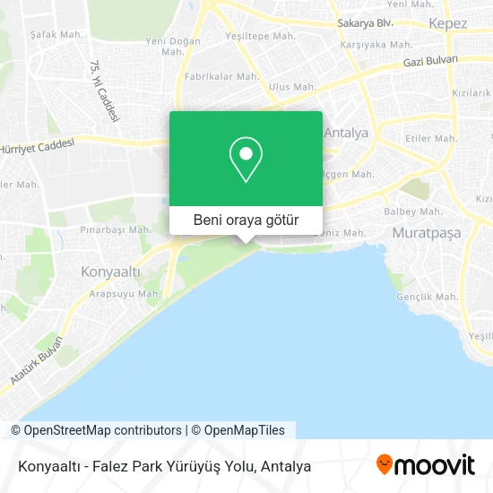 Konyaaltı - Falez Park Yürüyüş Yolu harita