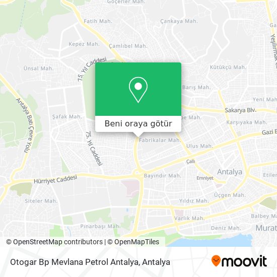 Otogar Bp Mevlana Petrol Antalya harita