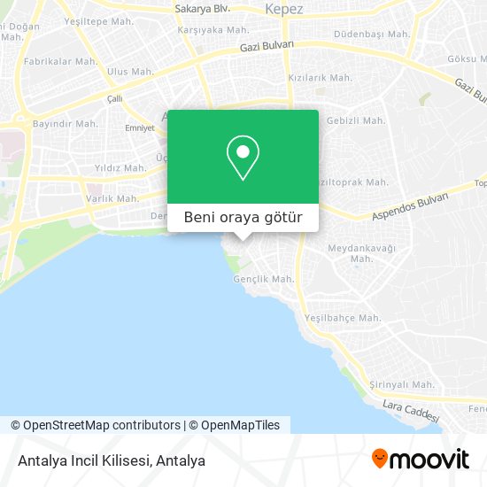 Antalya Incil Kilisesi harita